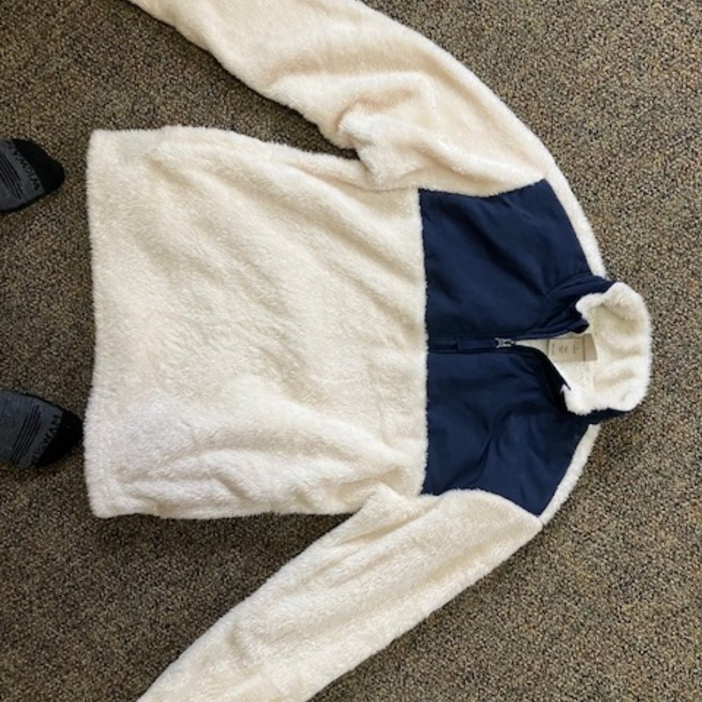 Women's White Quarter Zip Top